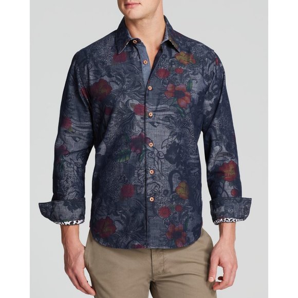 Robert Graham Other - ROBERT GRAHAM Lake Wanaka Floral Denim Shirt